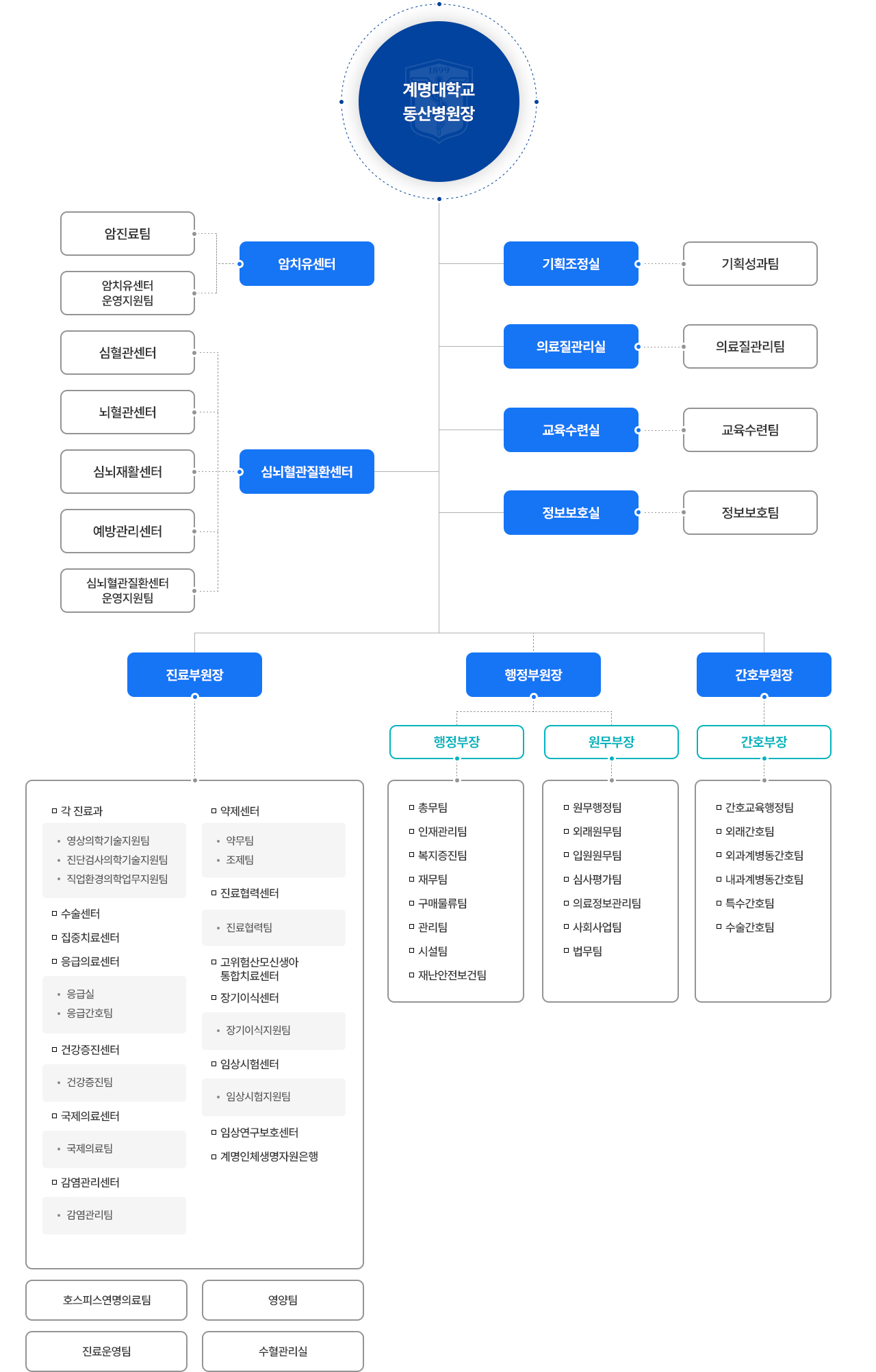 계명대학교 동산병원 조직도 이미지